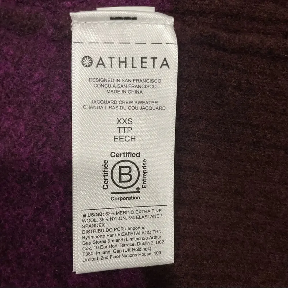 NWT NEW Athleta Hawthorn Textured Crew Wool Sweater